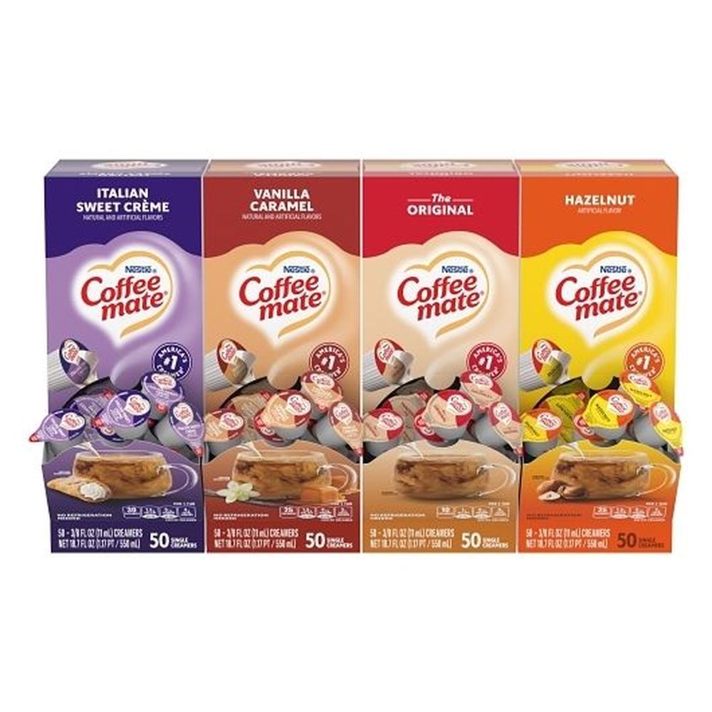 Coffee Mate Variety Liquid Creamer Portion Cups, 0.374 Fluid Ounce - 200 per case