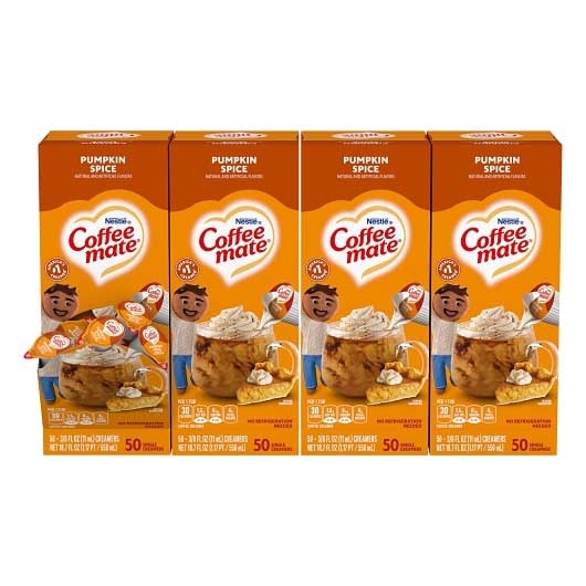 Coffee Mate Pumpkin Spice Flavor Liquid Coffee Creamer, 18.7 Fluid Ounce -- 4 per case