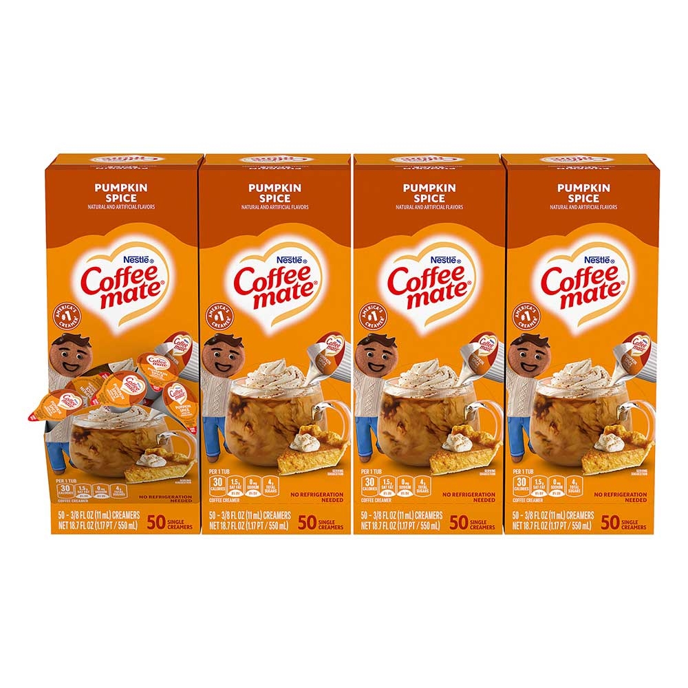 Coffee Mate Pumpkin Spice Flavor Liquid Coffee Creamer, 18.7 Fluid Ounce -- 4 per case