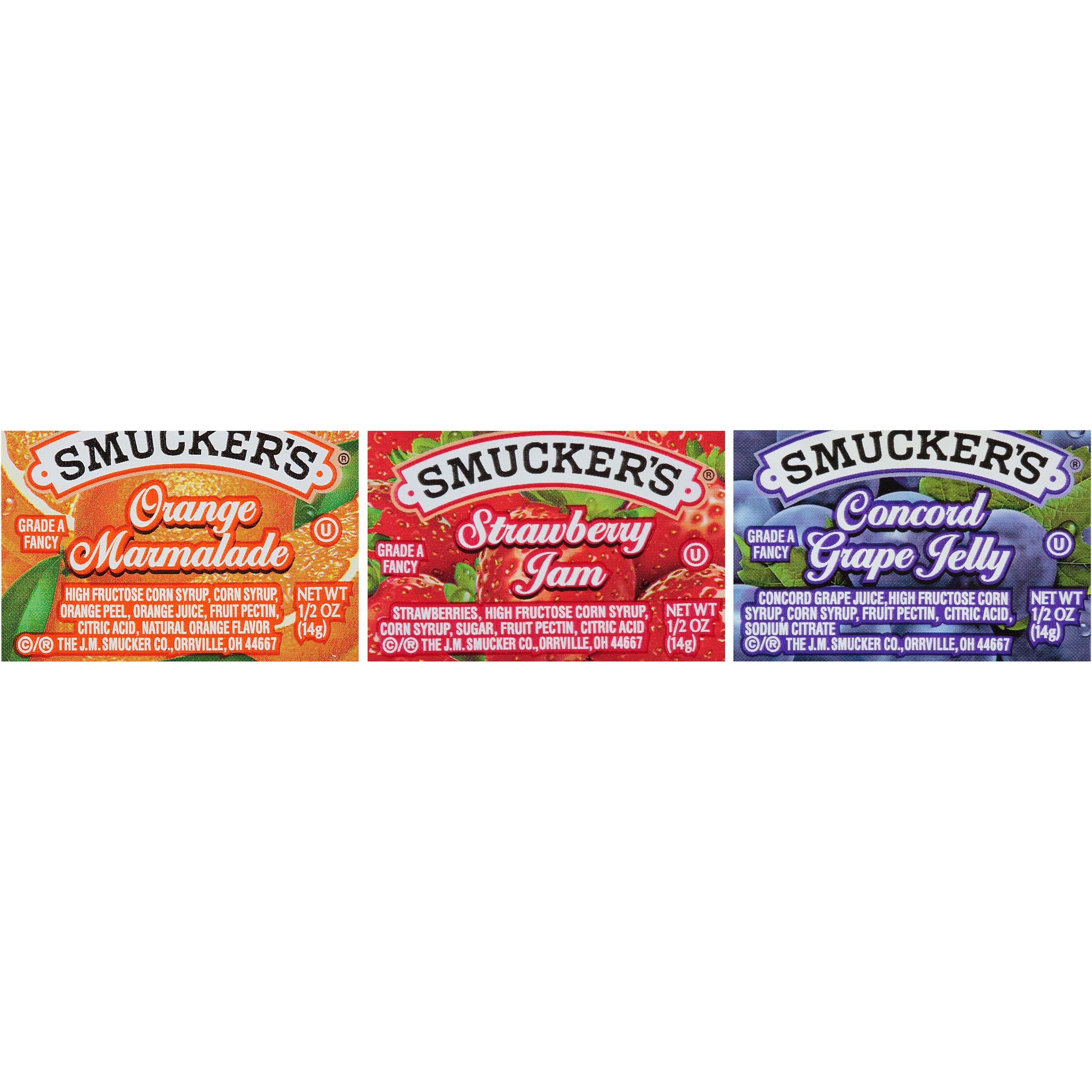 Smuckers Assortment 5 Jelly, 1/2 Ounce -- 200 per case.