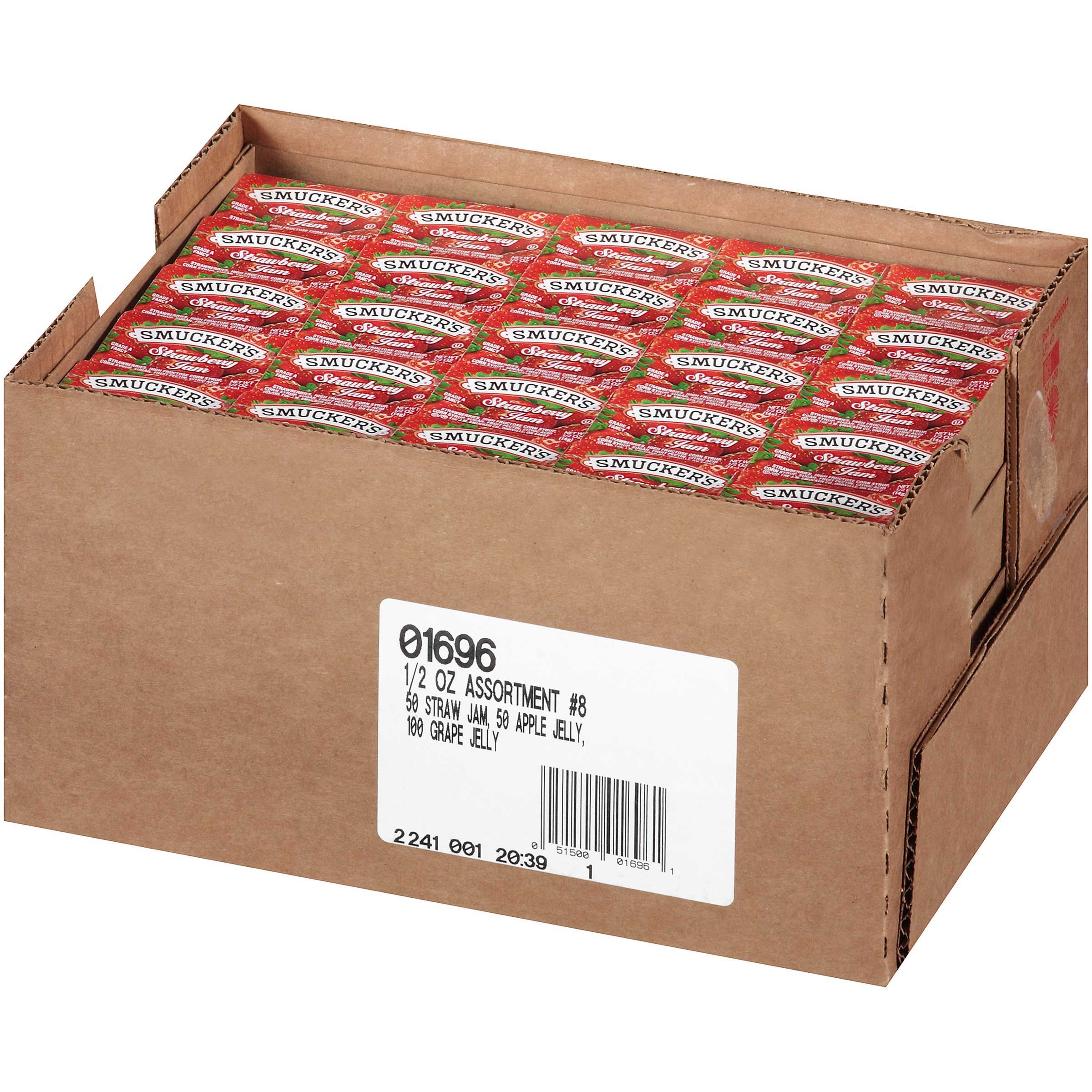 Smuckers Assortment 8 Jelly, 1/2 Ounce -- 200 per case.