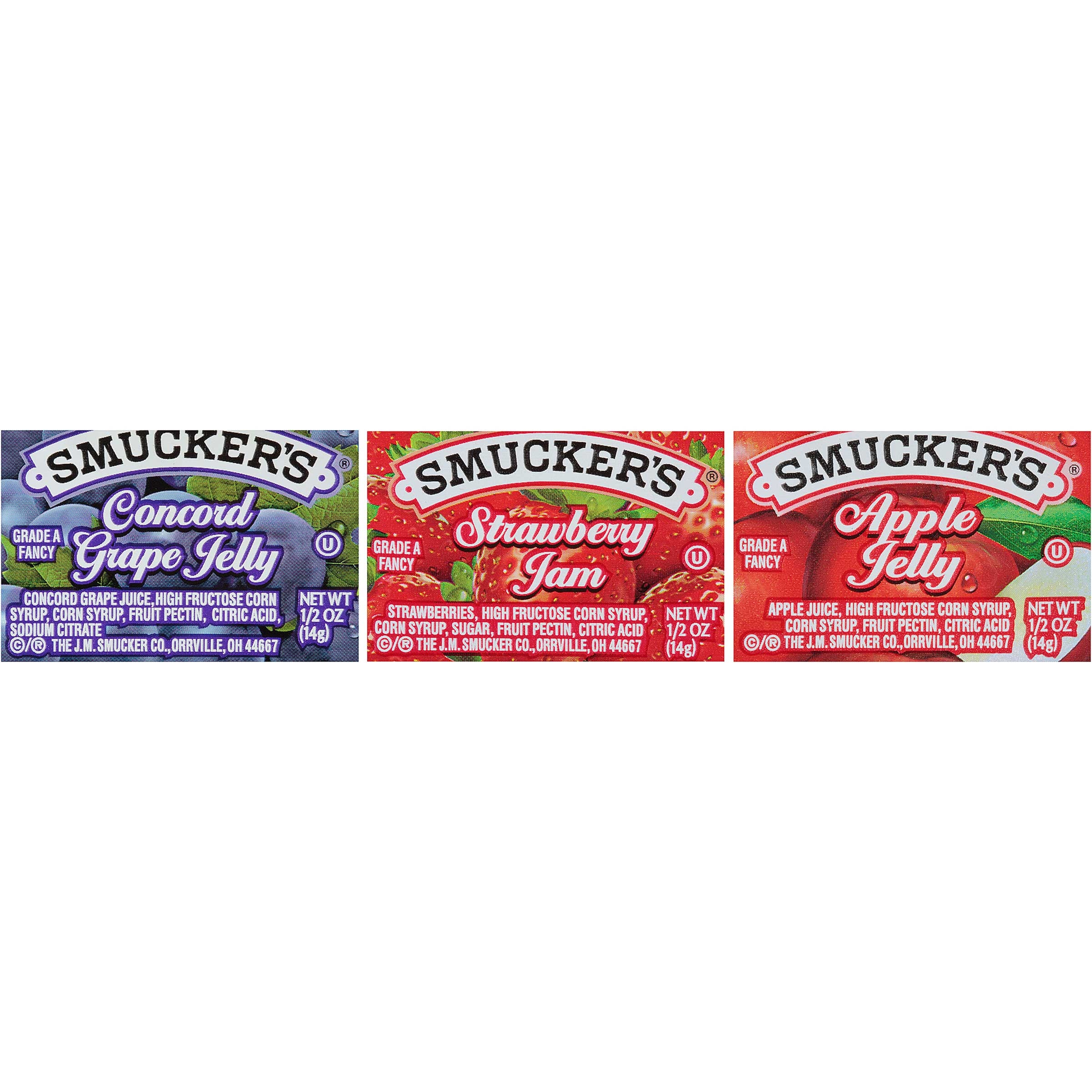 Smuckers Assortment 8 Jelly, 1/2 Ounce -- 200 per case.
