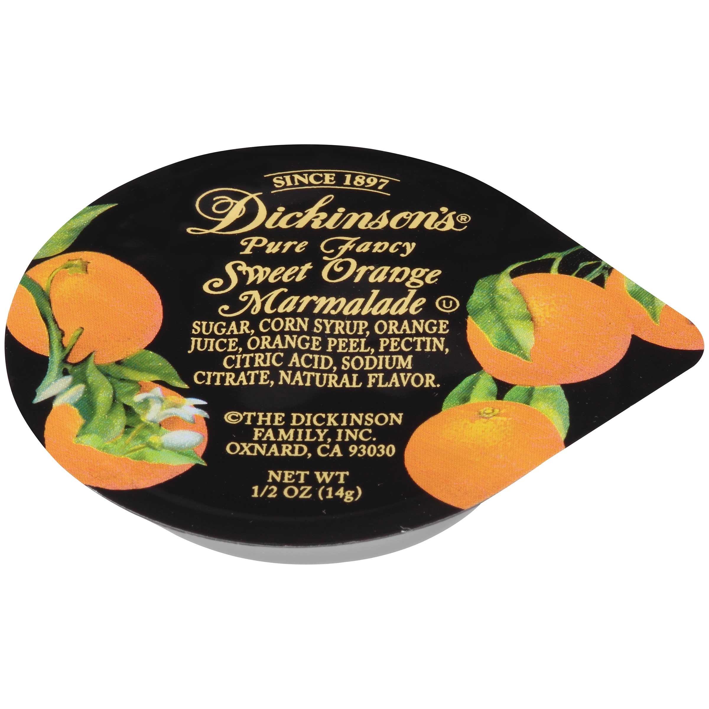 Dickinson Orange Marmalade, 1/2 Ounce -- 200 per case.