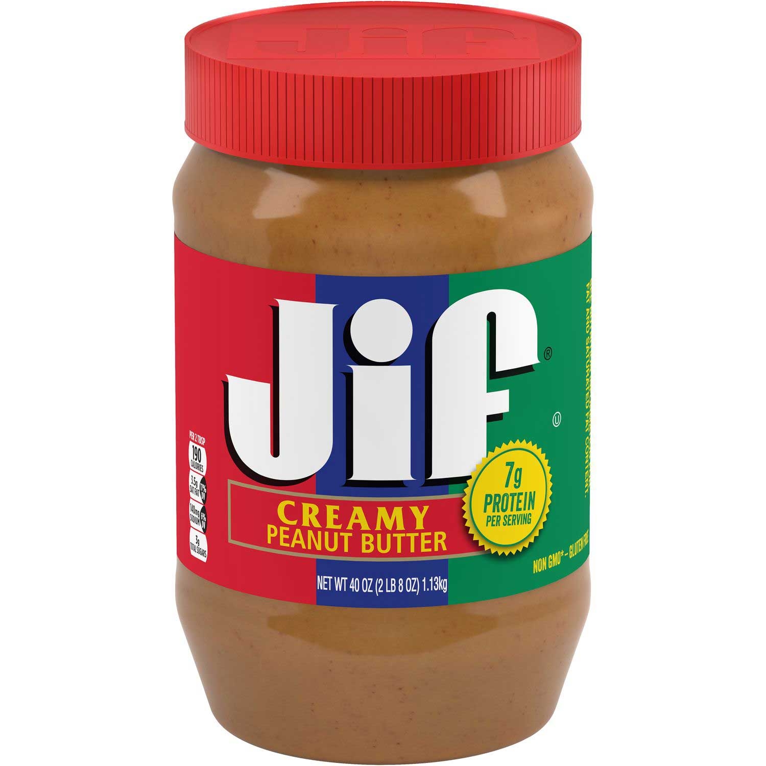 Jif Creamy Peanut Butter, 40 Ounce -- 8 per case.