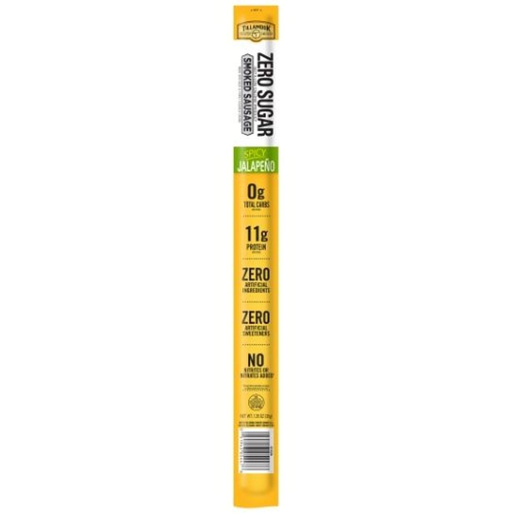 Tillamook Zero Sugar Jalapeno Smoked Sausage Stick, 1.25 Ounce -- 192 per case