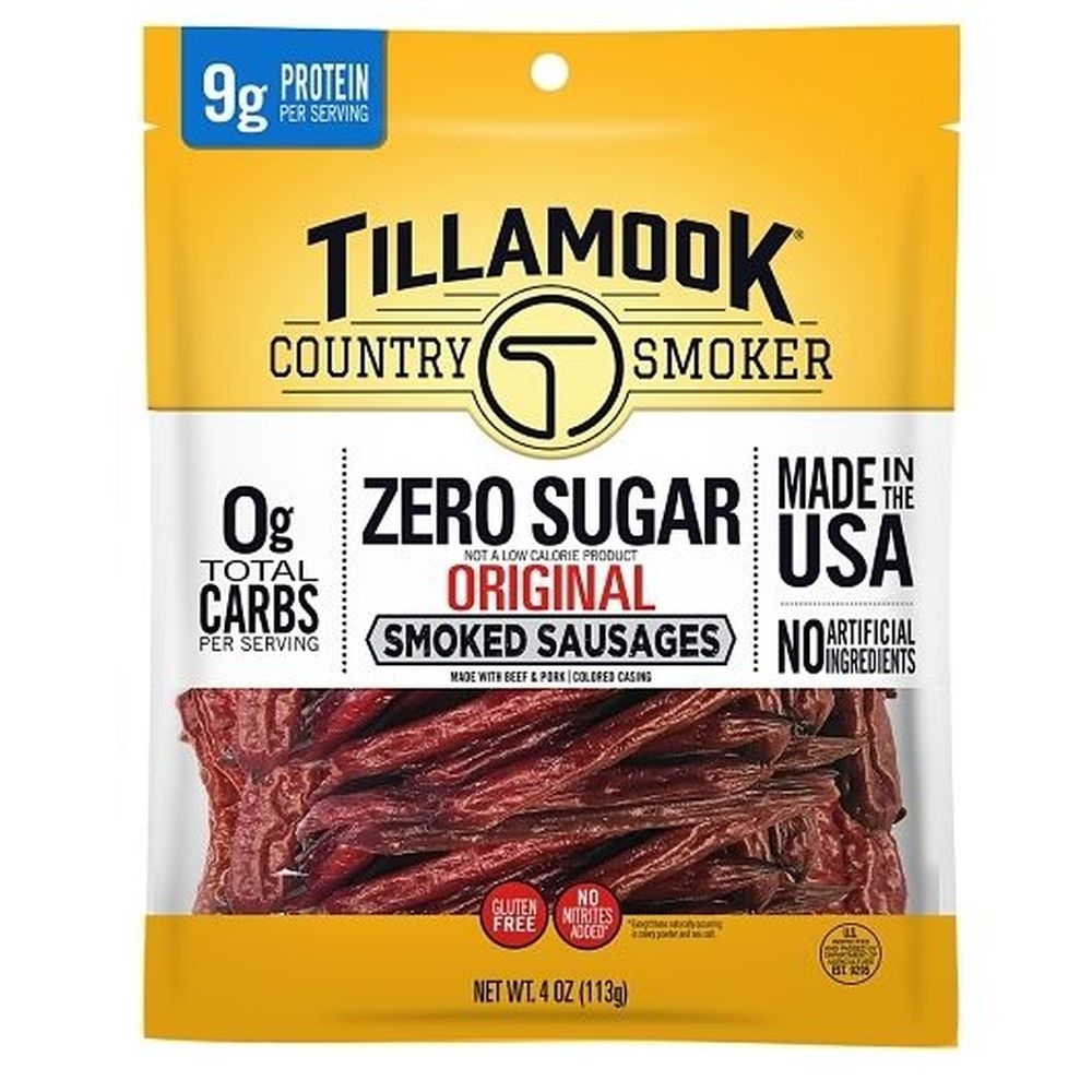 Tillamook Country Smoker Zero Sugar Original Smoked Sausage, 4 Ounce -- 8 per case