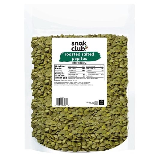 Snak Club Oil Roasted and Sea Salted Pepitas - Bulk, 32 Ounce -- 3 per case