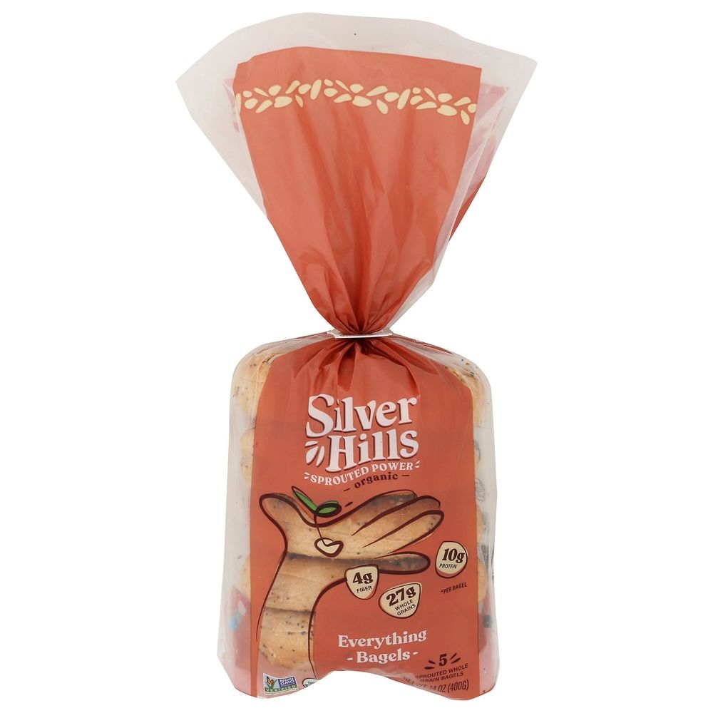 Silver Hills Organic Everything Sprouted Power Whole Grain Bagels, 14 Ounce -- 8 per case