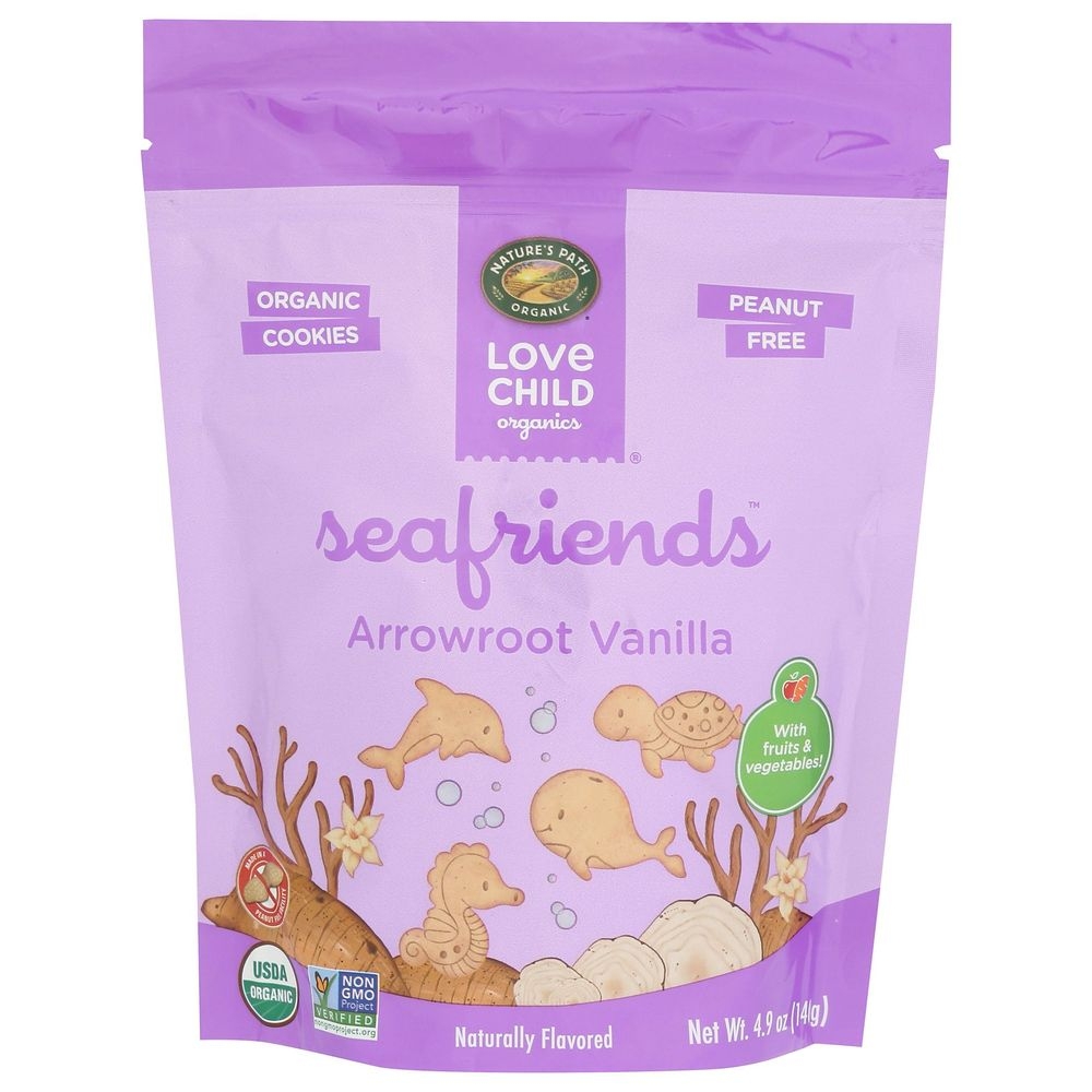 Love Child Organics Seafriends Arrowroot Vanilla Cookies, 4.9 Ounce -- 12 per case