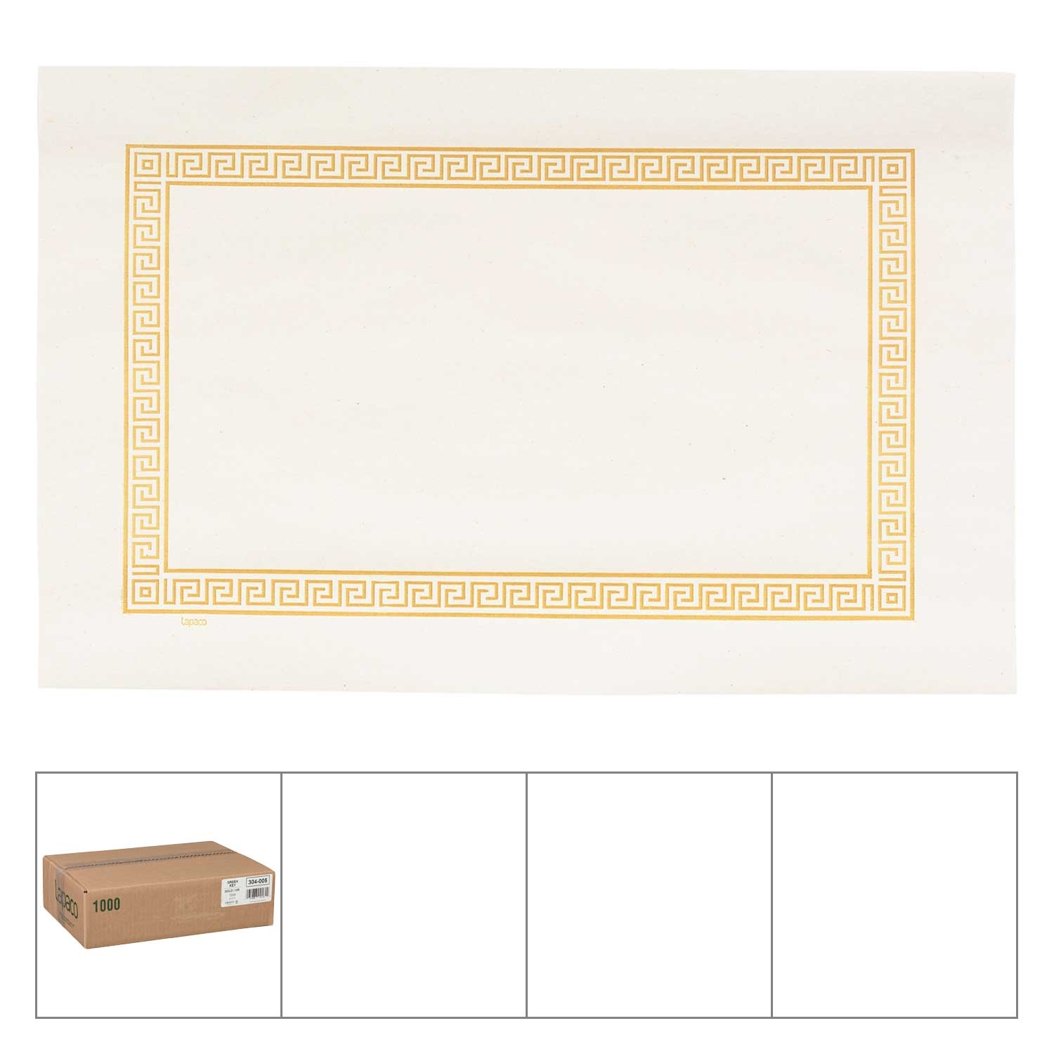 Lapaco Greek Key Gold Newsprint Placemat -- 1000 per case.