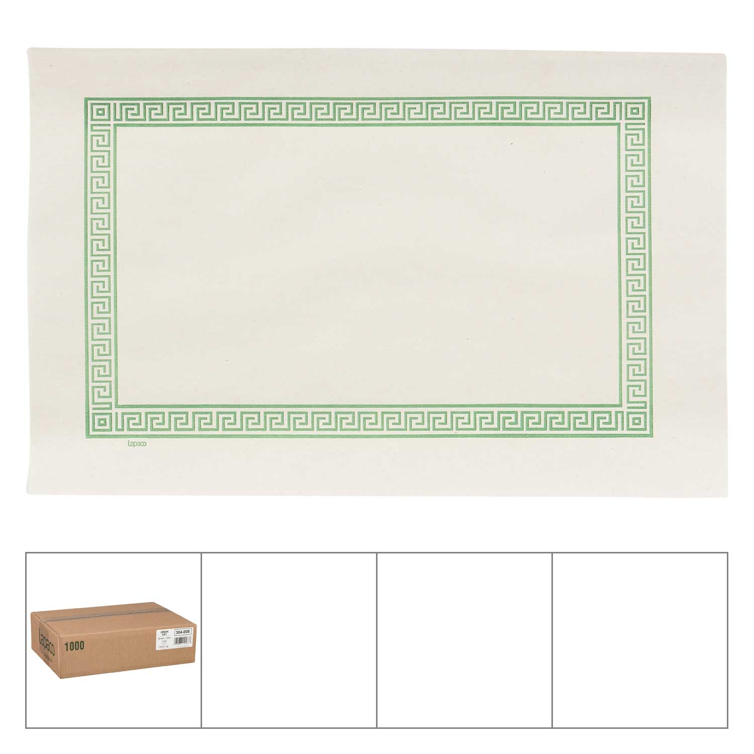 Lapaco Greek Key Green Newsprint Placemat -- 1000 per case.