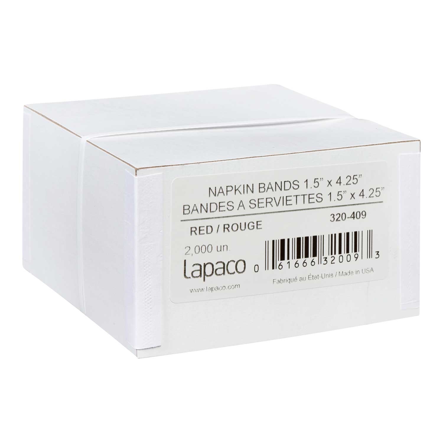 Lapaco Red Napkin Band, 1.5 X 4.25 Inch -- 2000 Per Case