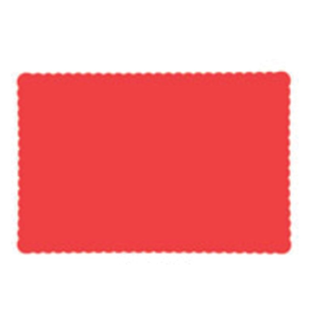 Lapaco Red Scalloped Edge Placemat, 9-3/8 x 13-1/4 inch -- 1000 per case