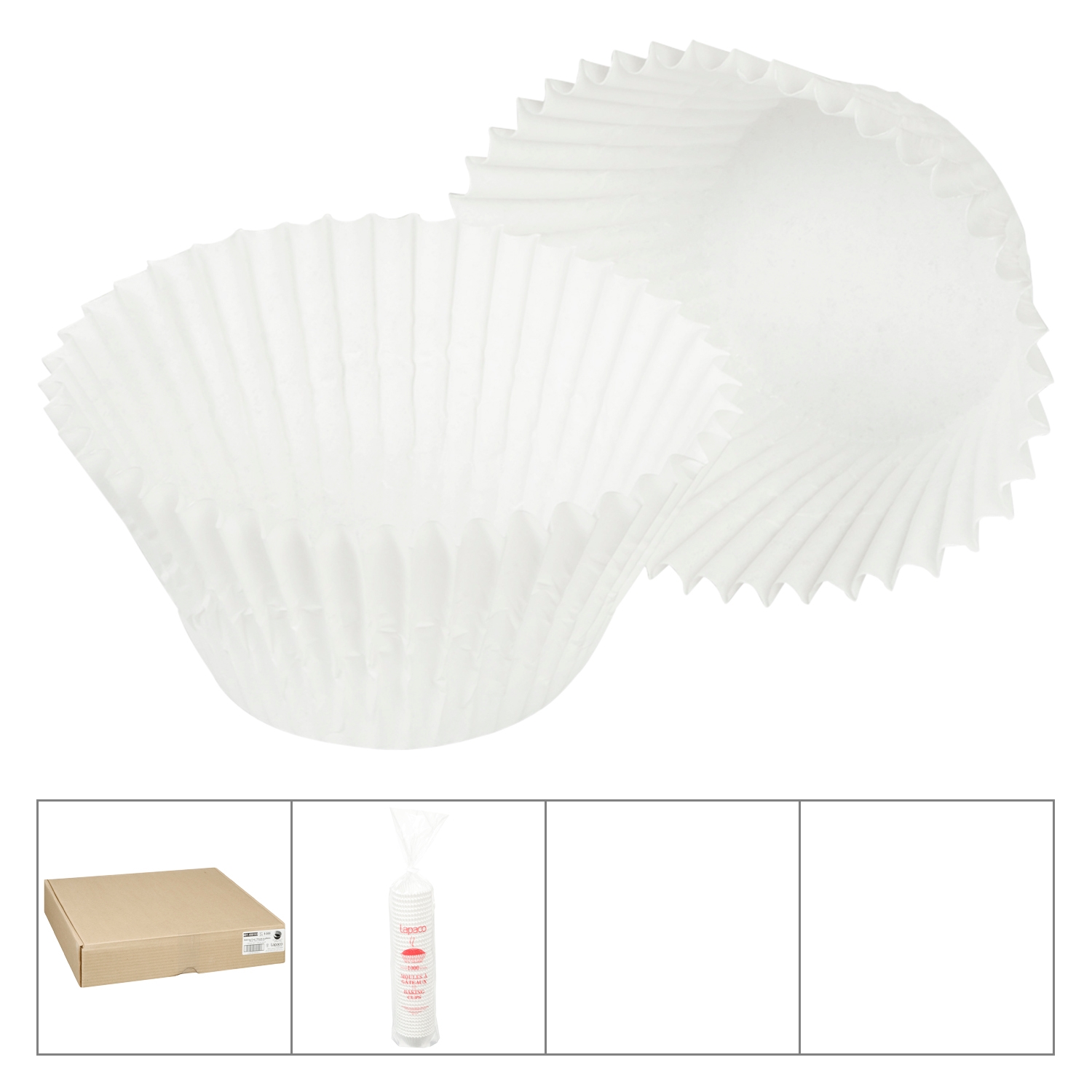 Lapaco White Baking Cup, 1000 count per pack -- 5 per case.