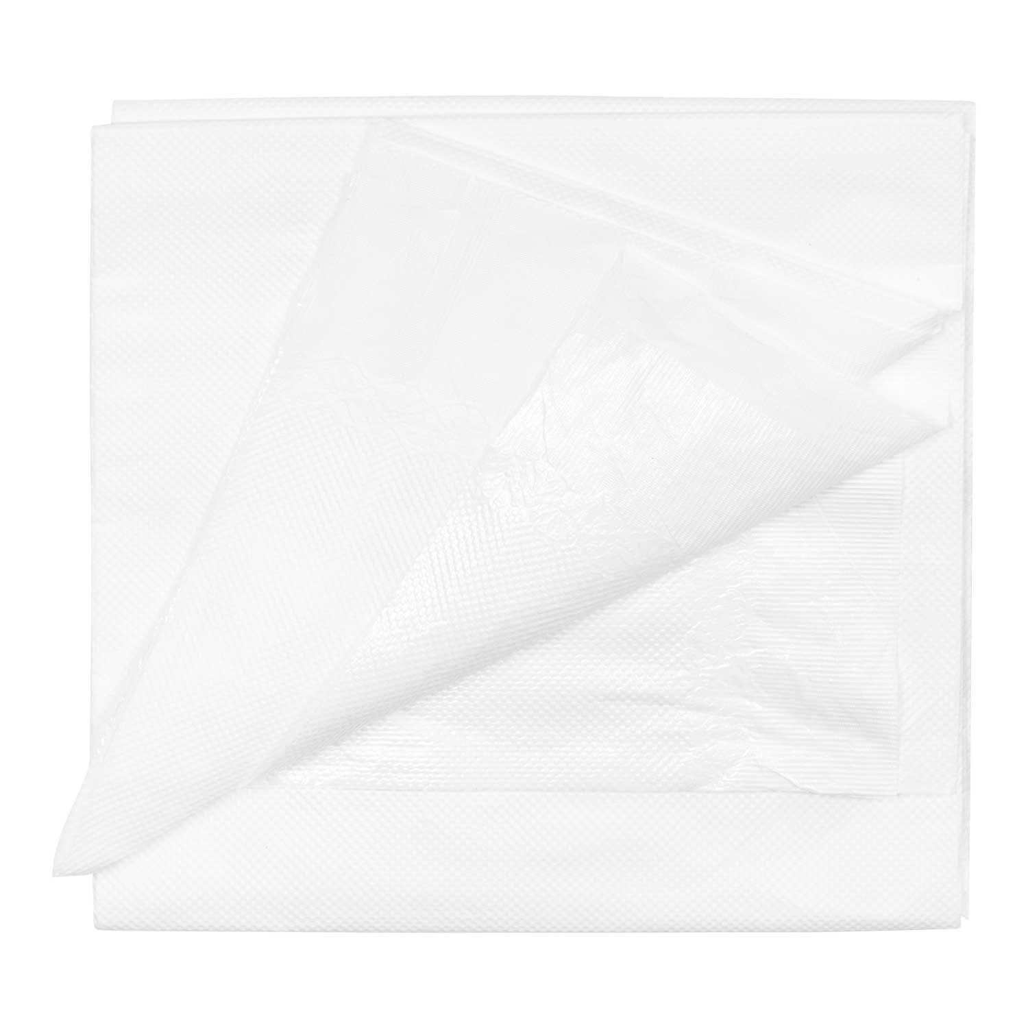 Lapaco 2 Ply White Folded Paper Table Cover, 54 X 108 inch -- 25 per case.
