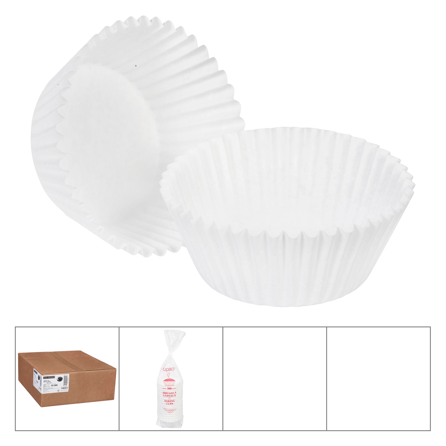 Lapaco White Round Baking Cup, 5 inch -- 10000 per case.