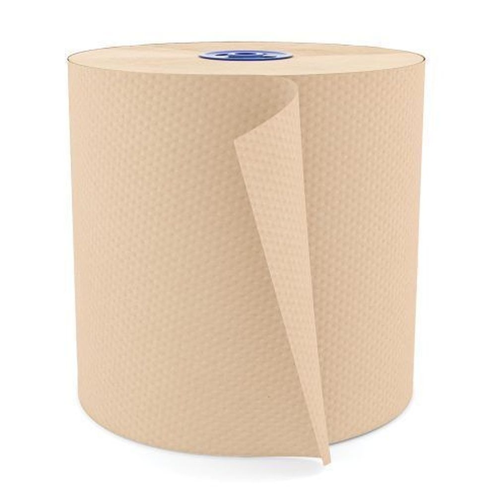 Cascades PRO Perform Compostable 1-Ply Natural Hardwound Roll Paper Towel, 7.5 inch x 1050 Feet -- 6 rolls per case.