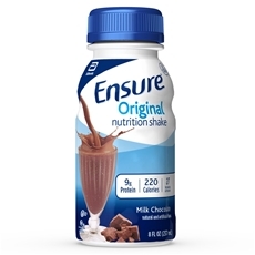Ensure Original Milk Chocolate Nutrition Shake, 8 Fluid Ounce -- 16 per case.