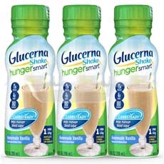 Glucerna Hunger Vanilla / Chocolate Shake, 10 Ounce Bottle - Display -- 72 per case