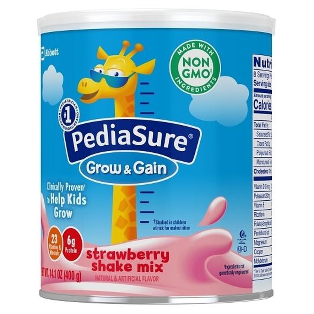 Pediasure Grow and Gain Strawberry Shake Mix, 14.1 Ounce -- 6 per case