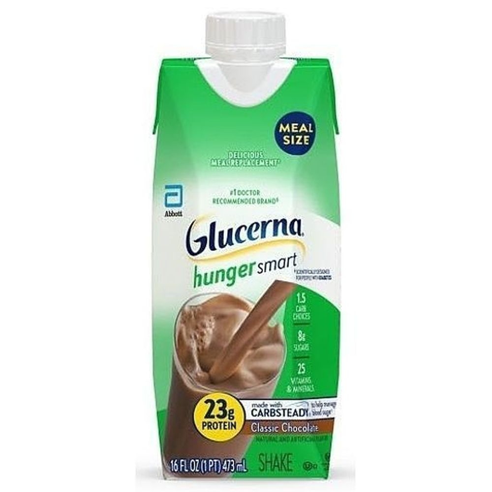 Glucerna Hunger Smart Classic Chocolate Nutrition Shake - Tetra Pack, 16 Fluid Ounce -- 12 per case