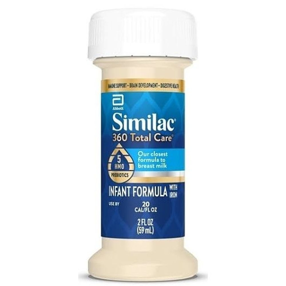 Similac 360 Total Care Non-Gmo Milk-Based Ready-To-Feed Liquid Infant Formula with Iron, 2 Fluid Ounce Nipple Bottle -- 24 per case