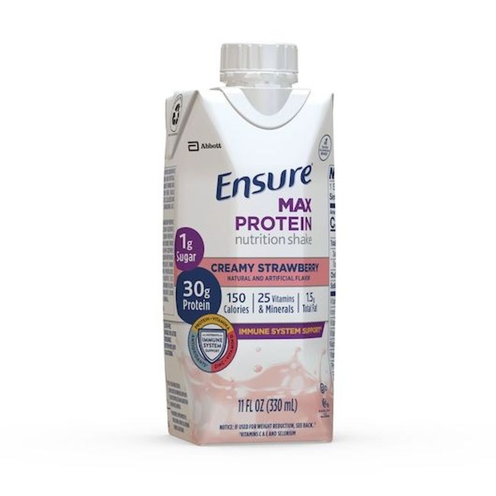 Ensure Max Protein Creamy Strawberry Nutritional Shake, 300 Milliliter -- 12 per case