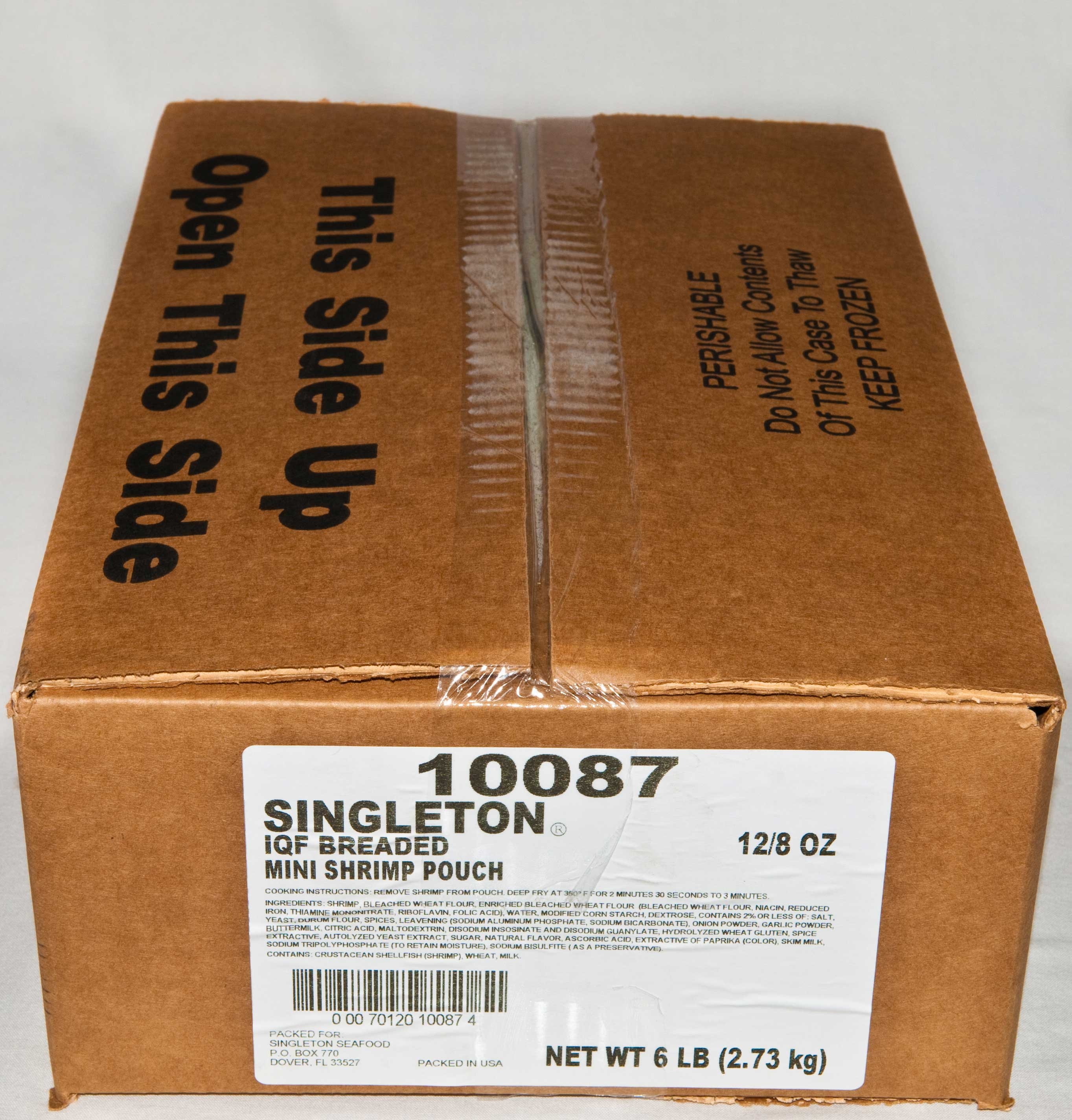 Singleton Breaded Shrimp, 6 Pound.