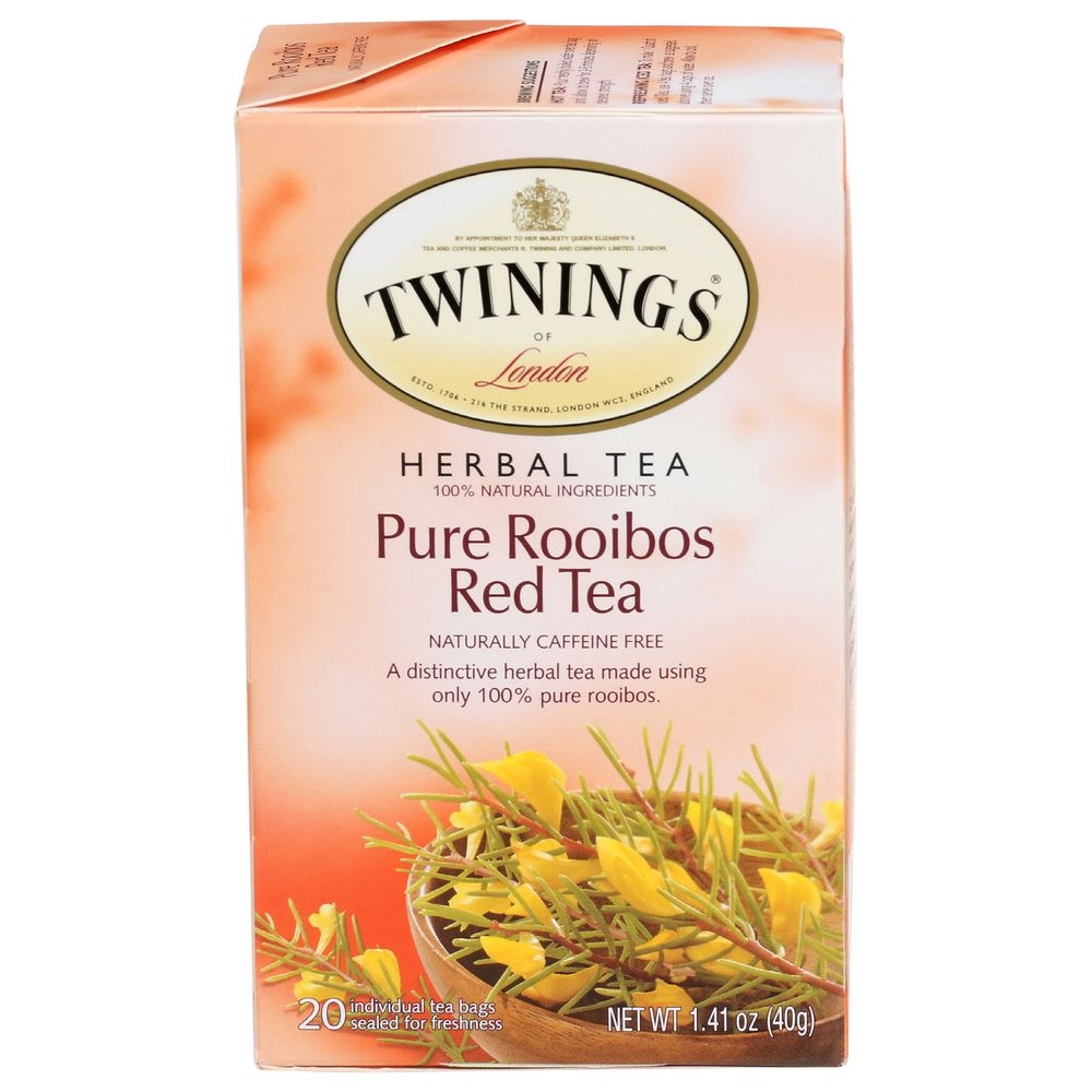 Twinings Pure Rooibos Red Tea, 20 Bags per Pack -- 6 per case