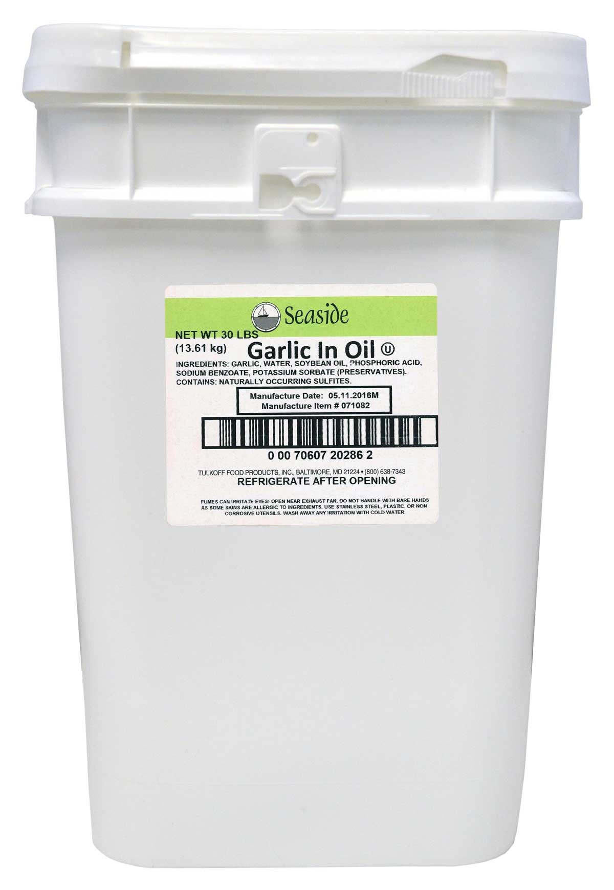 Seaside Garlic in Oil - 30 lb. pail, 1 per case