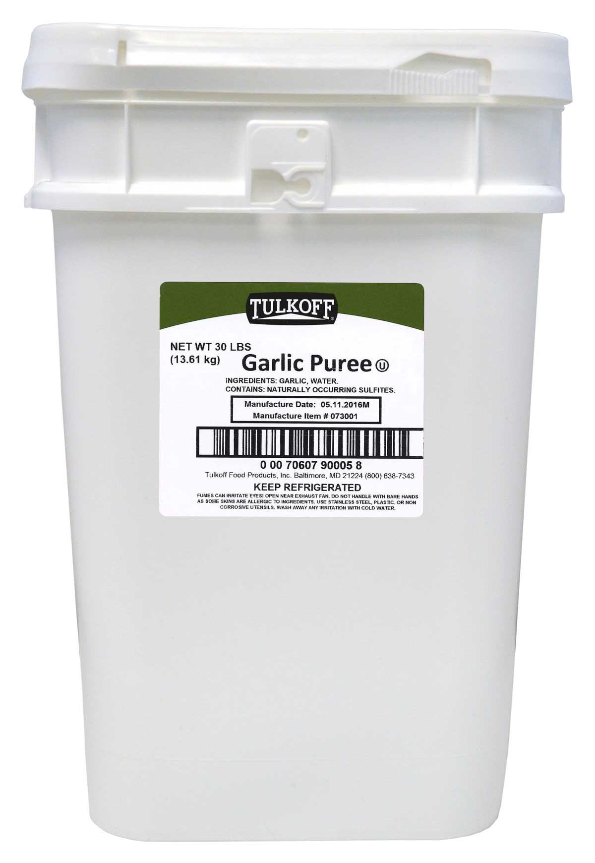 Tulkoff Garlic Puree - 30 lb. pail, 1 per case