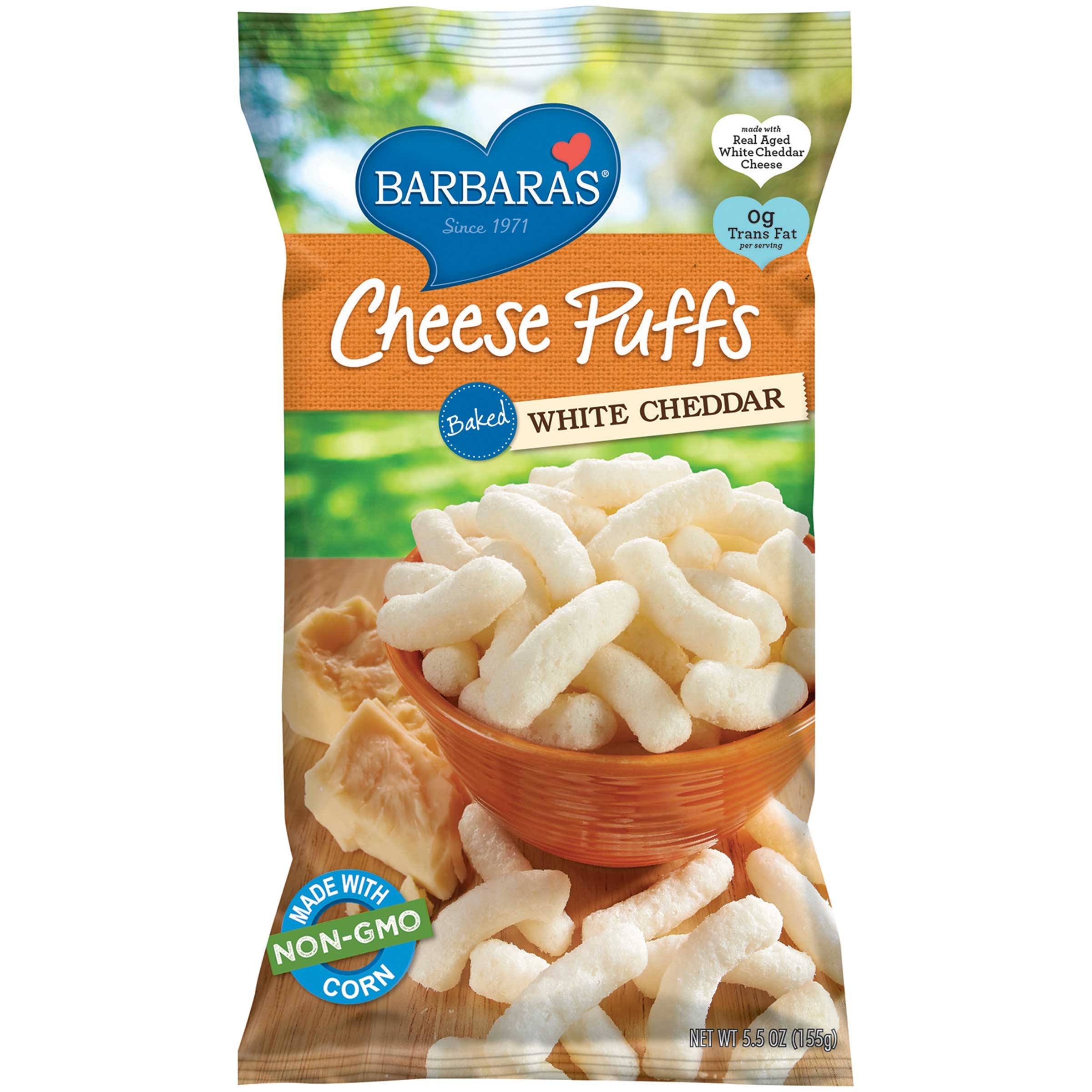Barbaras Bakery Cheese Puff Bakes - White Cheddar, 5.5 Ounce -- 12 per case