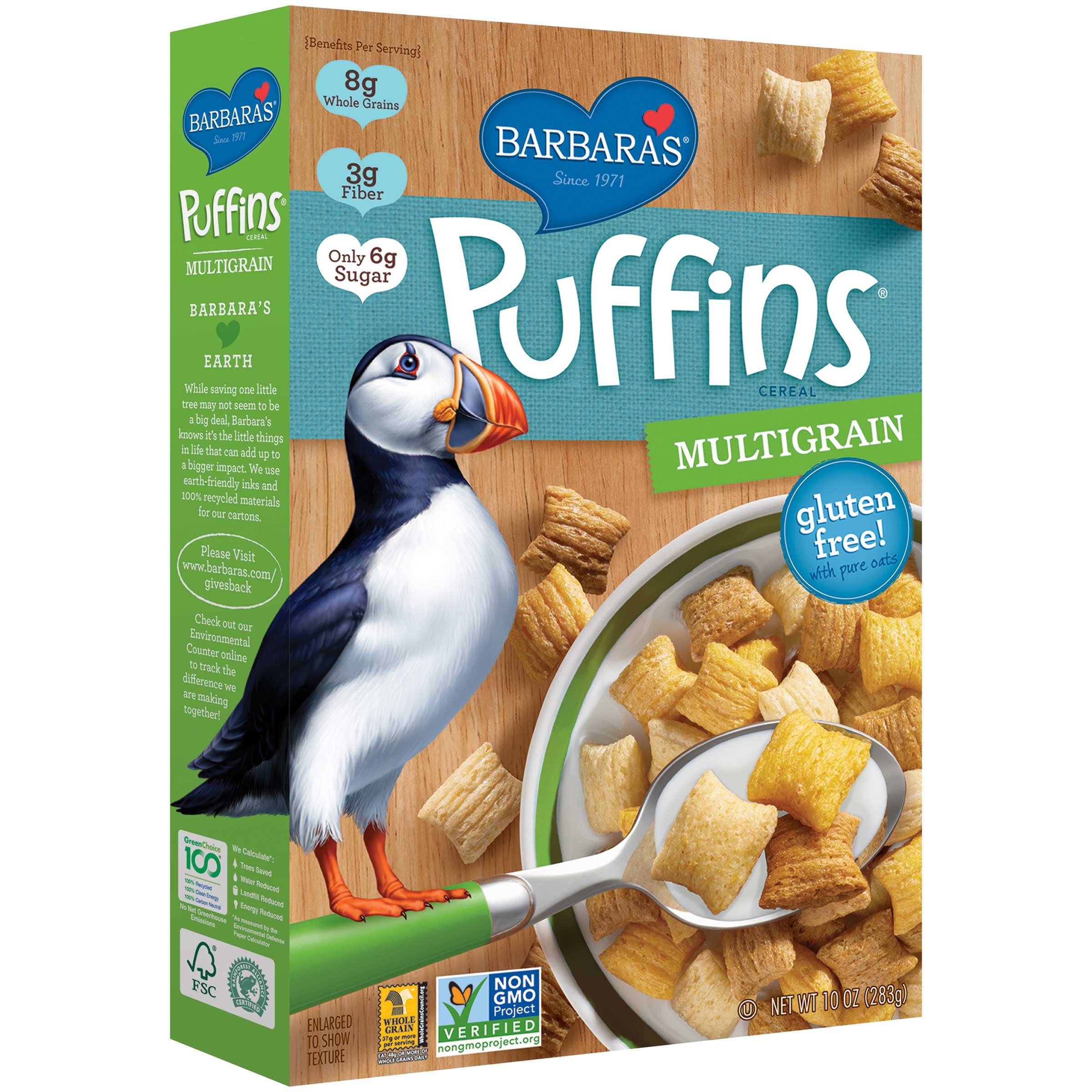 Puffins Multigrain Cereal, 10 Ounce -- 12 per case