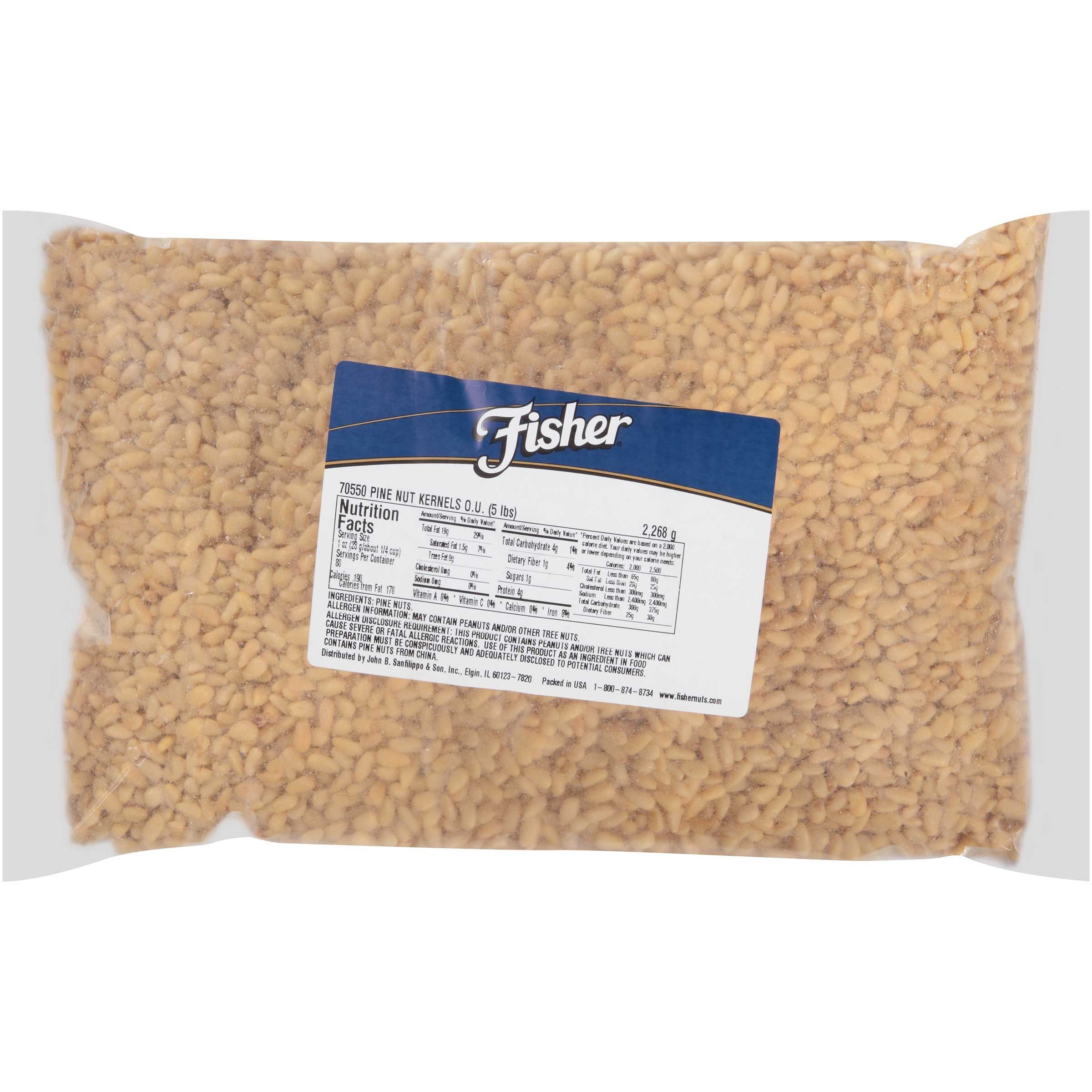 Fisher Pine Nut Kernel, 5 Pound.