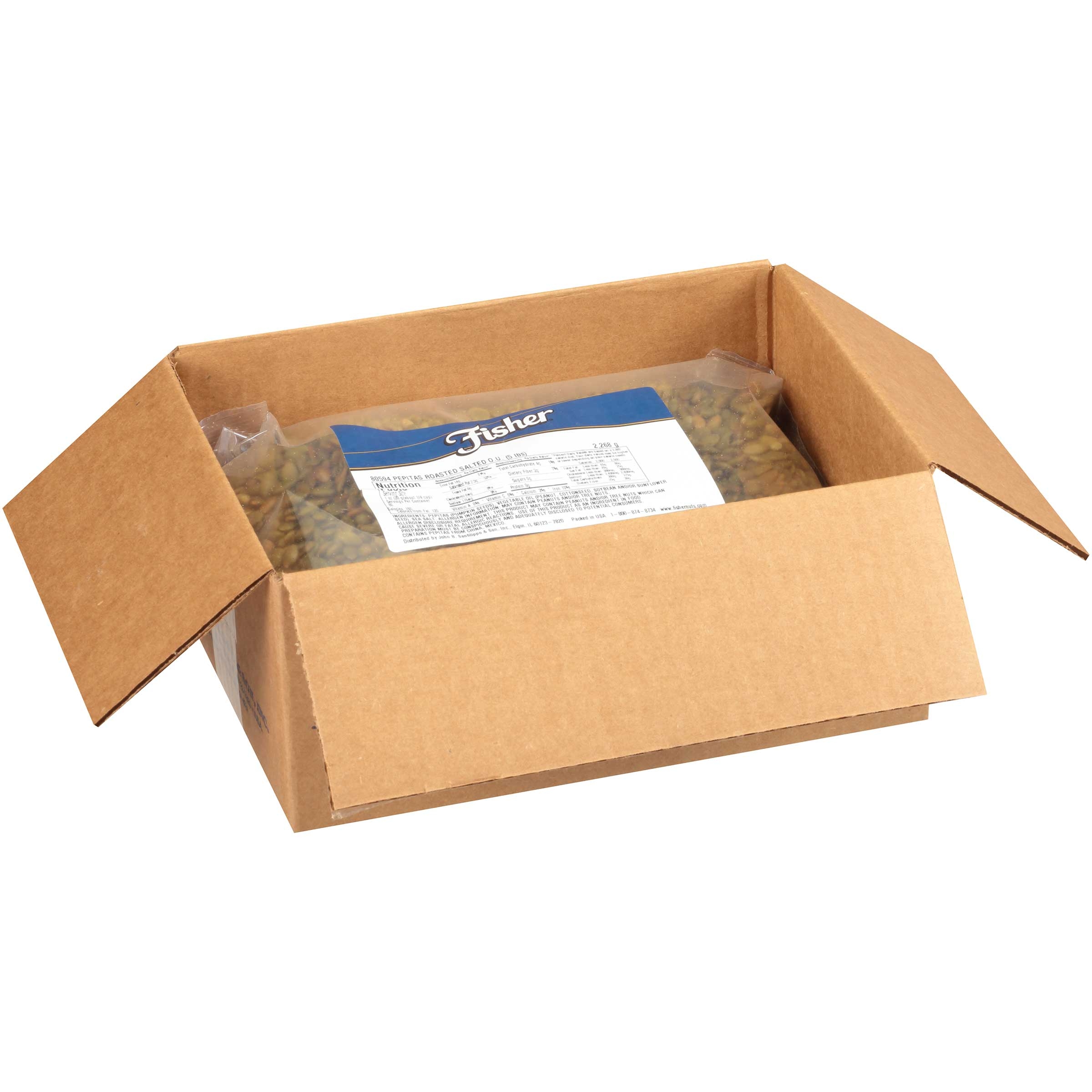 Fisher Roasted Sea Salt Pepitas, 5 Pound.