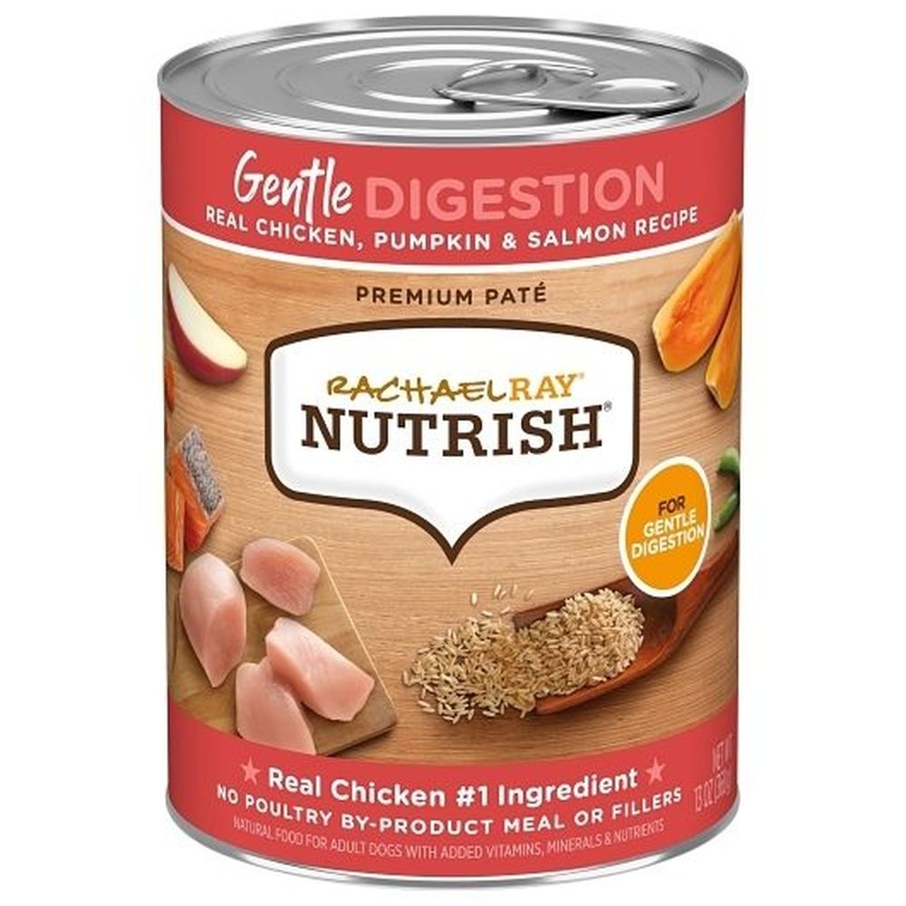 Rachael Ray Nutrish Premium Pat Gentle Digestion Real Chicken Pumpkin and Salmon Wet Dog Food, 13 Ounce - 12 per case