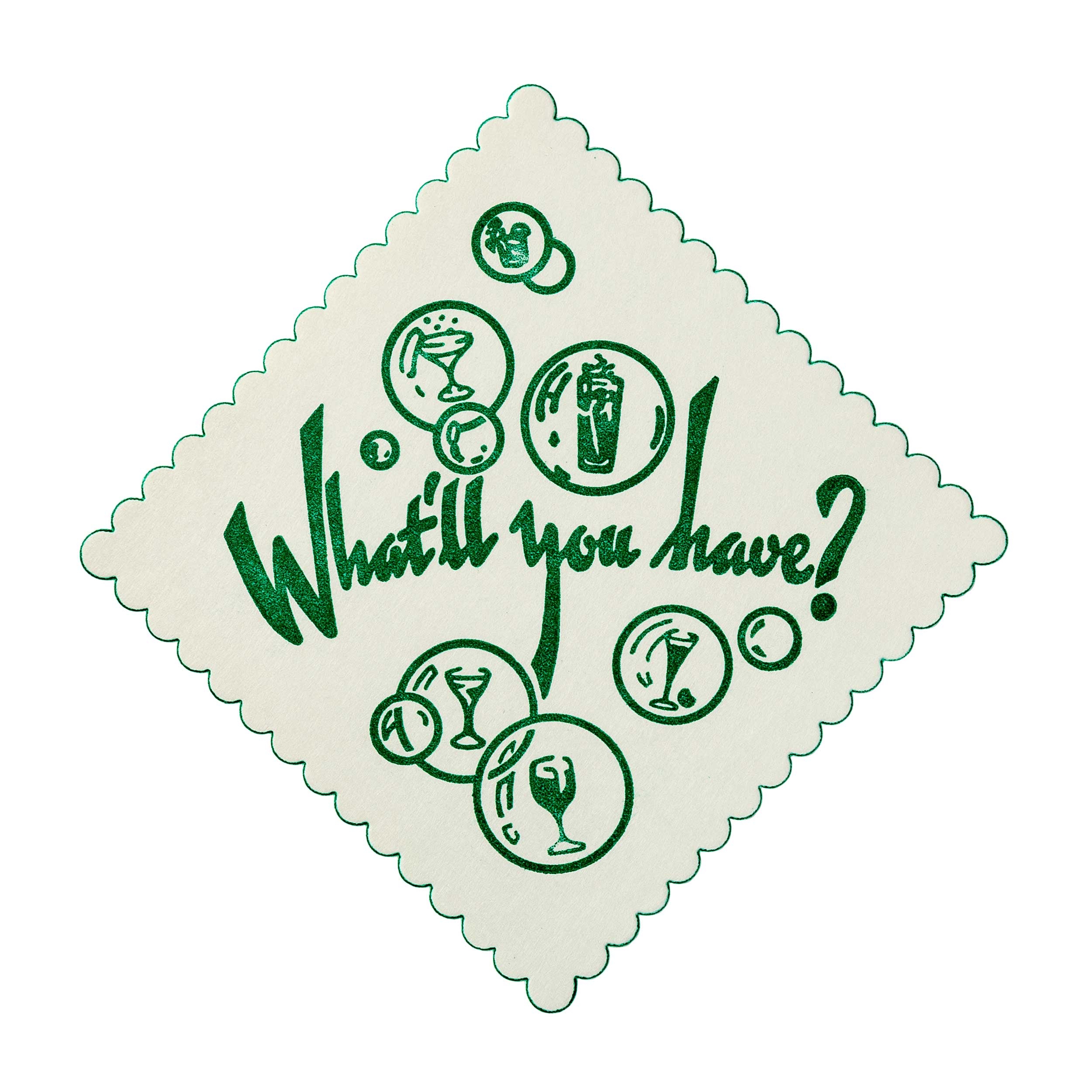 Royal 1 Color Green Beer Coaster -- 10000 per case.