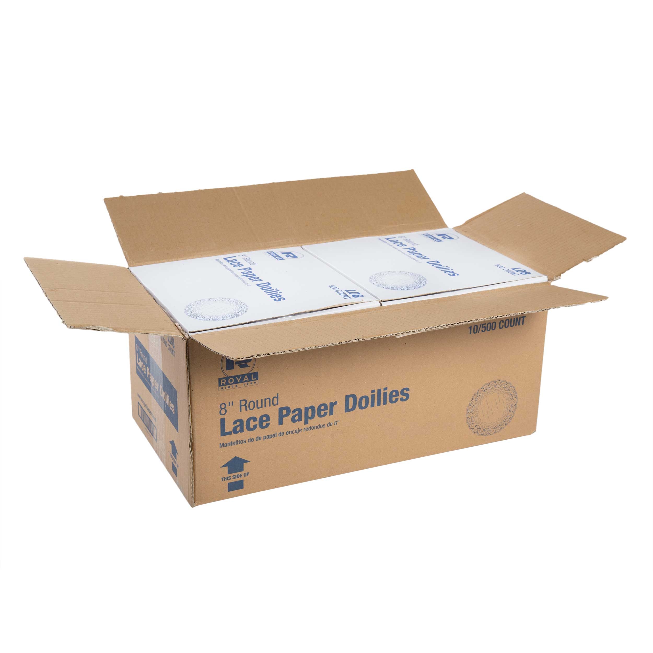 Royal Lace Doilie, 8 inch -- 5000 per case.