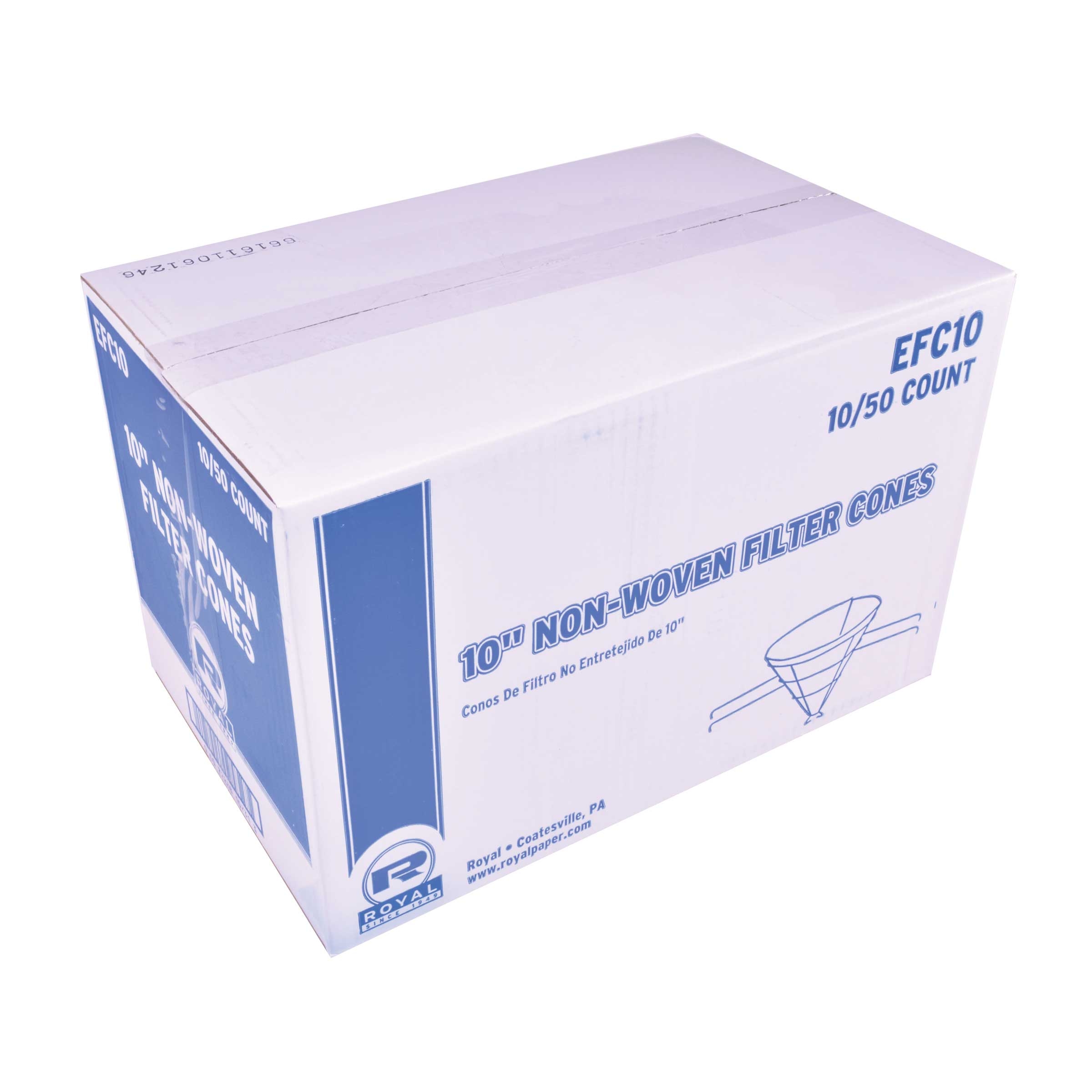 Royal 10 inch Non Woven Filter, 50 count per pack -- 10 per case.