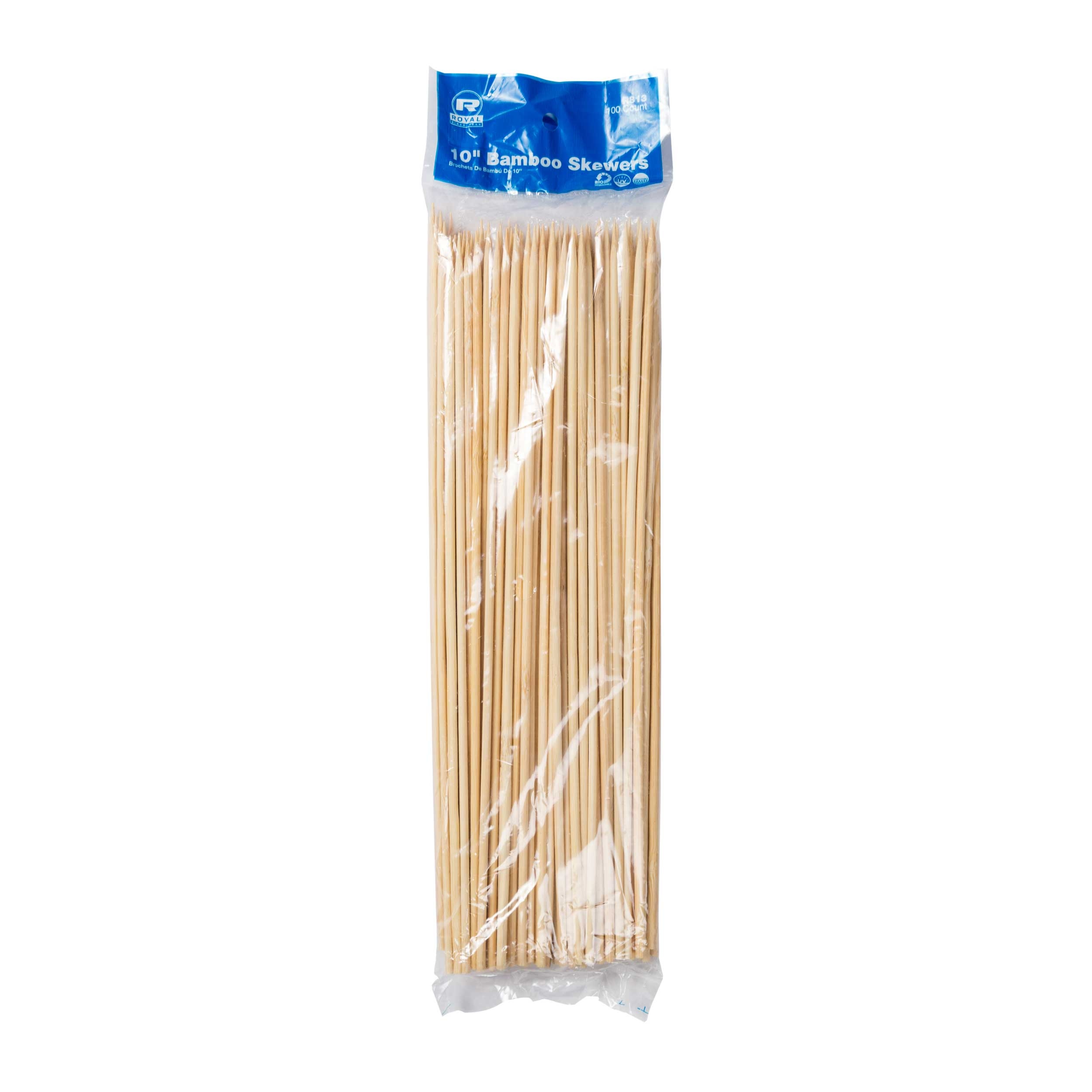 Royal Bamboo Skewer, 100 count per pack -- 120 per case.