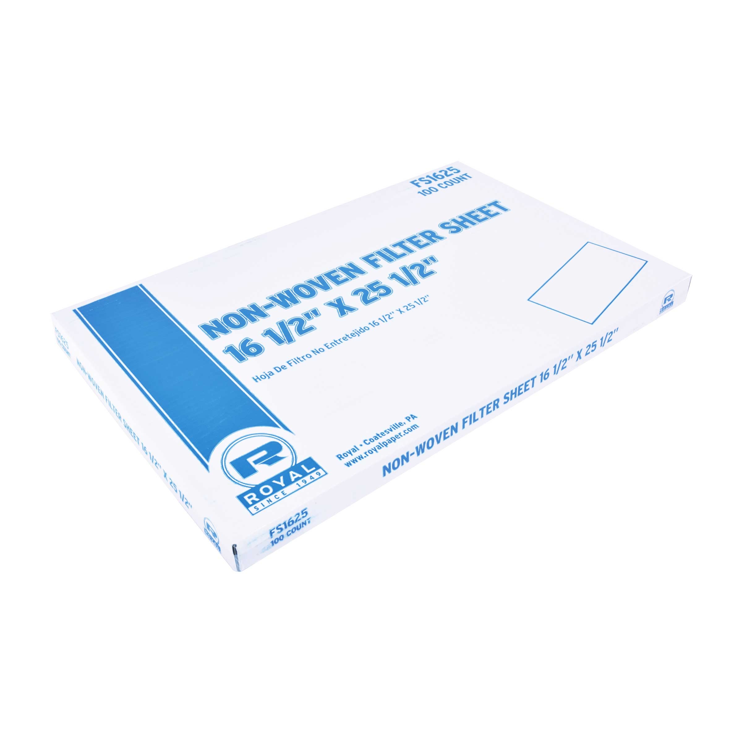 Royal Non Woven Filter Sheet, 16 1/2 x 25 1/2 inch -- 100 per case.