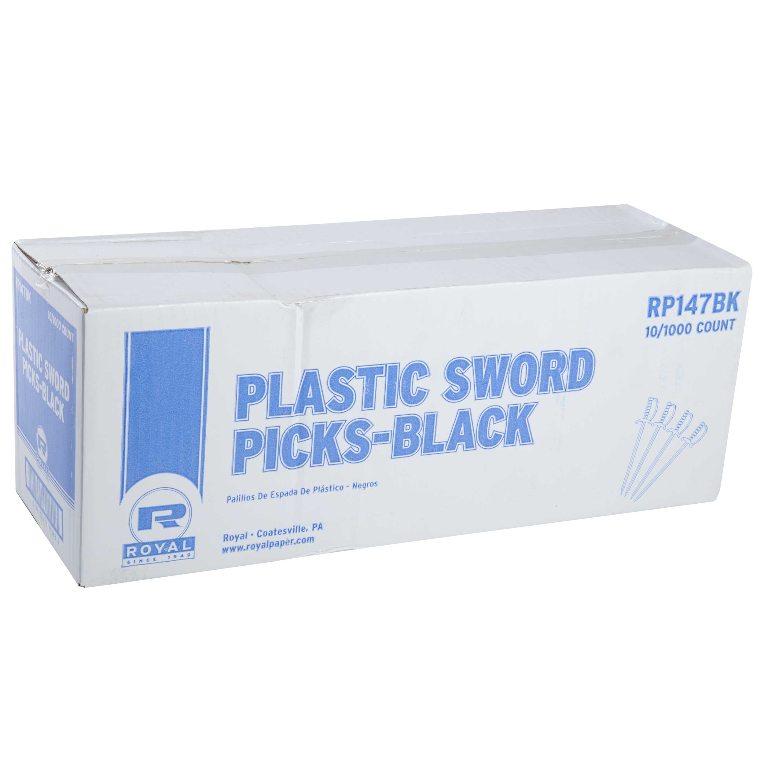Royal Black Plastic Sword Pick -- 10000 per case.
