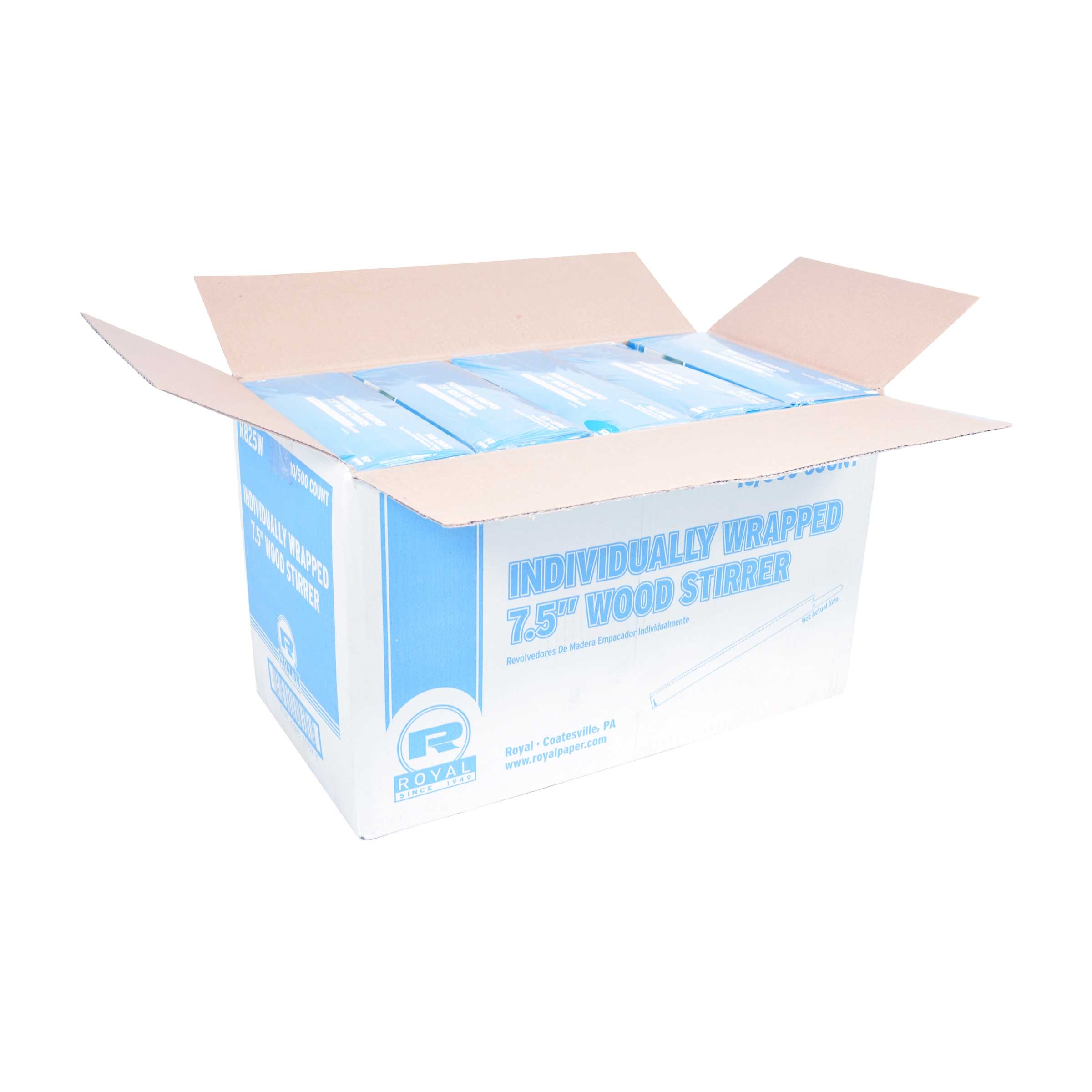 Royal Individually Wrapped Wood Coffee Stirrer, 7 1/2 inch -- 5000 per case.