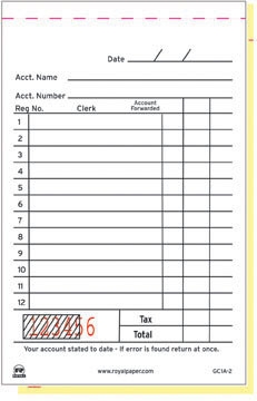 Royal White Booked 2 Part 13 Lines Carbonless Sales Book Paper -- 100 per case.