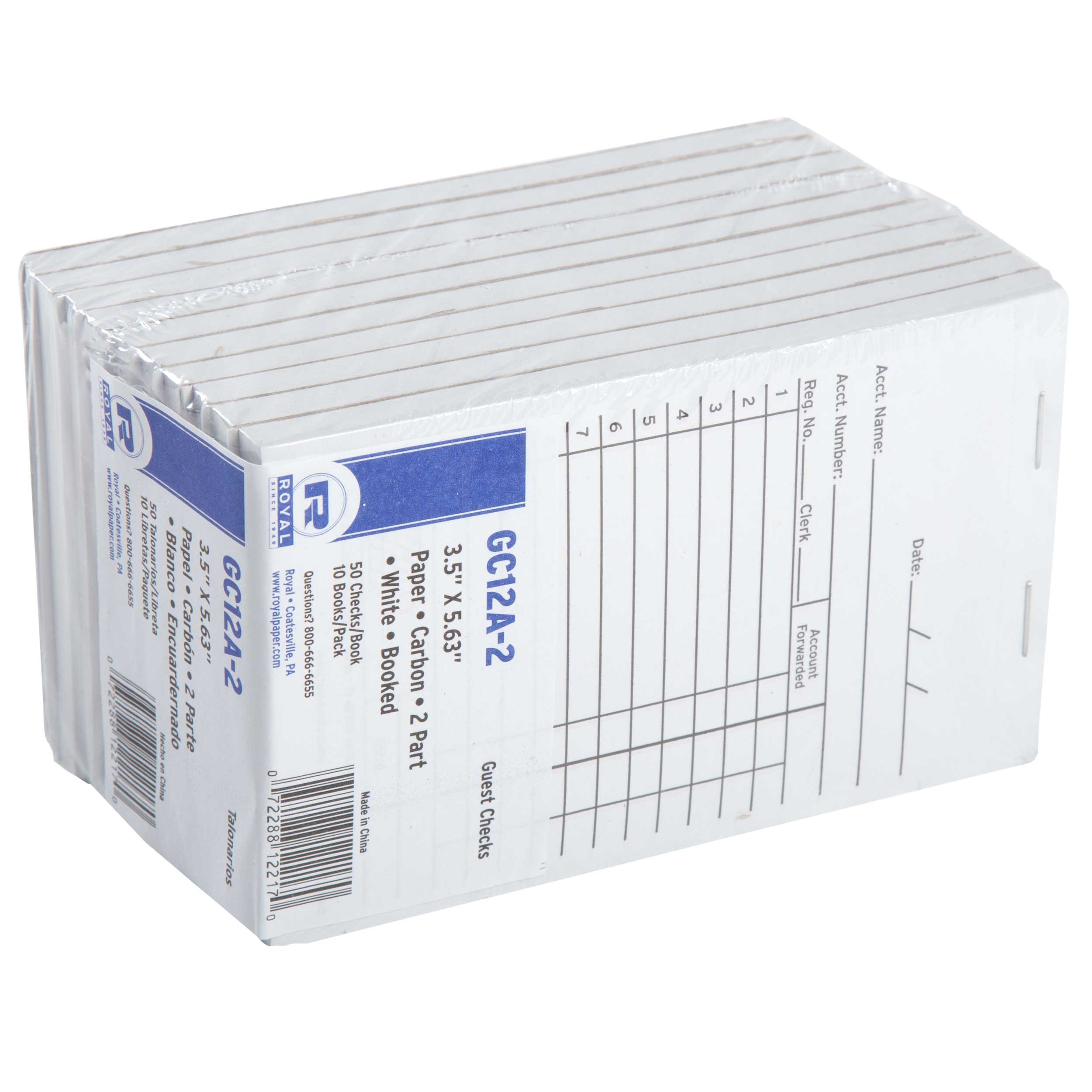 Royal White Booked 2 Part 13 Lines Carbon Sales Book Paper -- 100 per case.