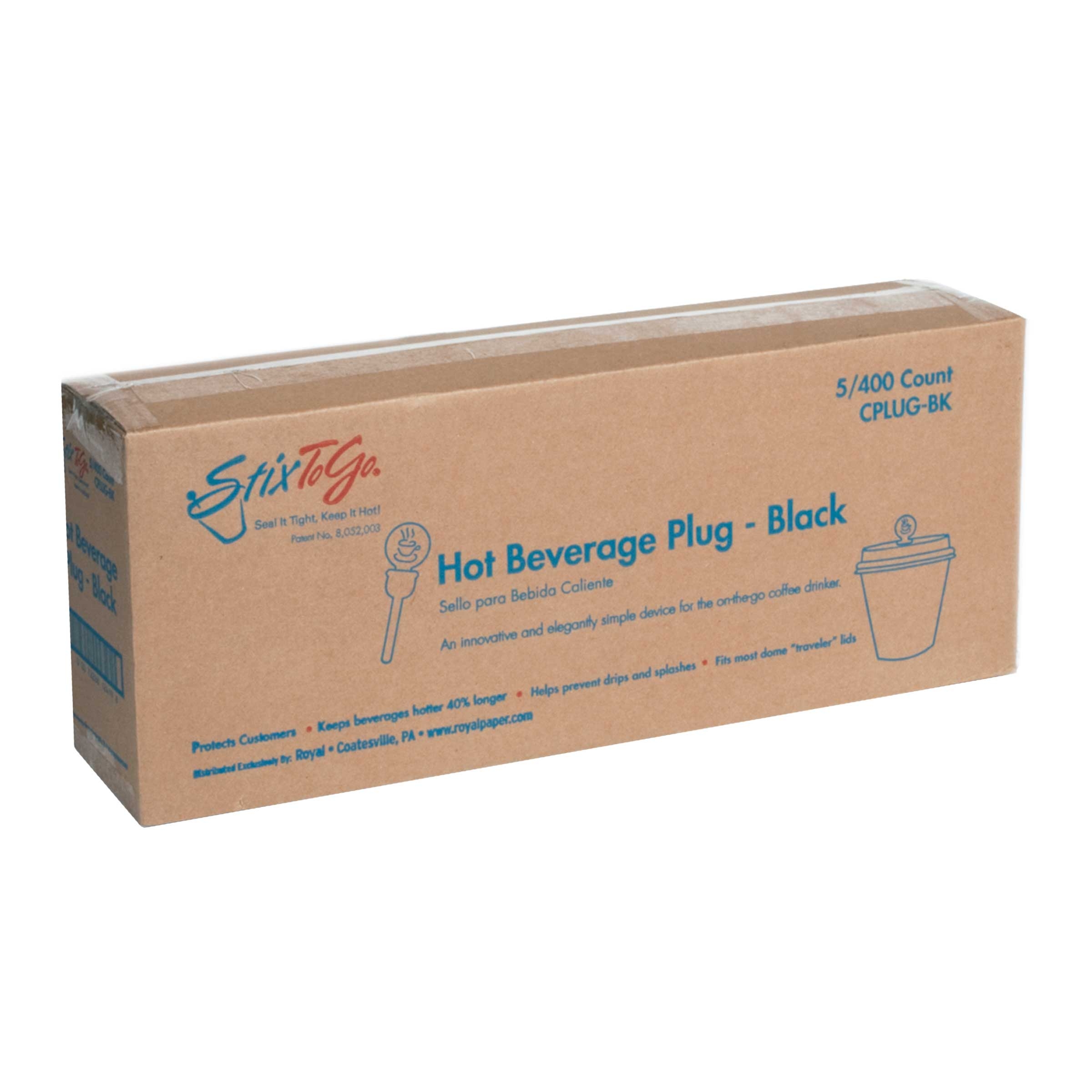 Royal Black Circle Beverage Plug, 400 count per pack -- 5 per case.