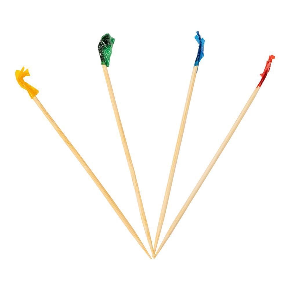 AmerCareRoyal Bamboo Assorted Club Frill Toothpick, 4 inch -- 10000 per case.