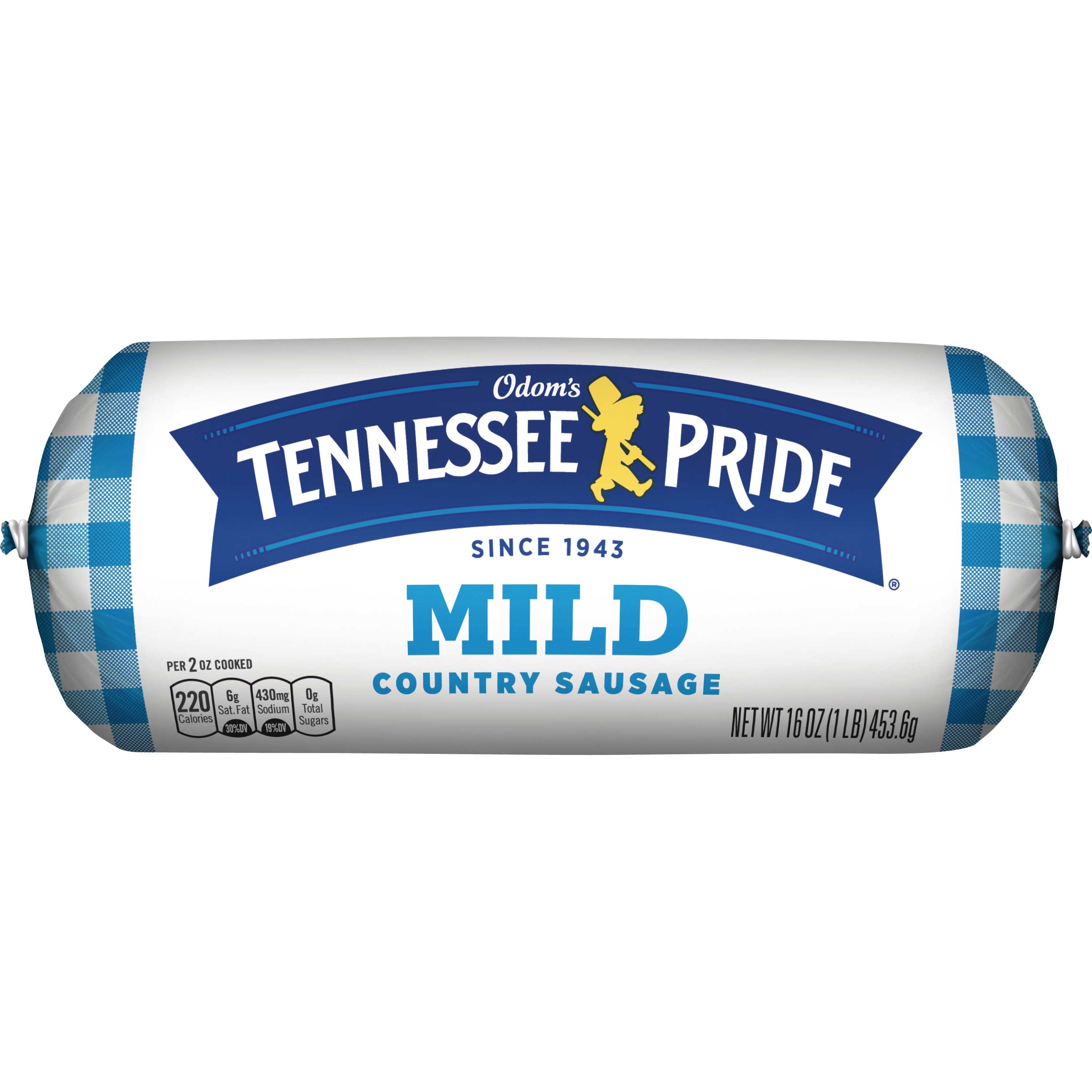 Odom Tennessee Pride Mild Sausage Roll, 16 Ounce -- 12 per case.