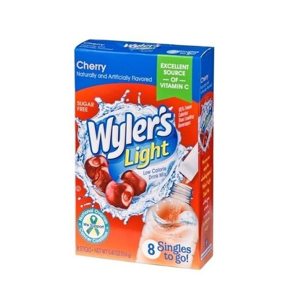 Wylers Light Singles To Go Cherry Drink Mix, 8 count -- 12 per case