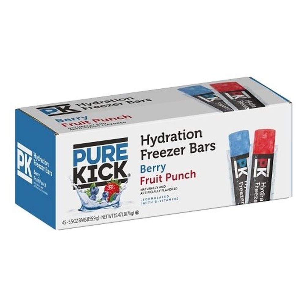 Pure Kick Berry and Fruit Punch Hydration Freezer Bars, 5.5 Ounce -- 45 per case